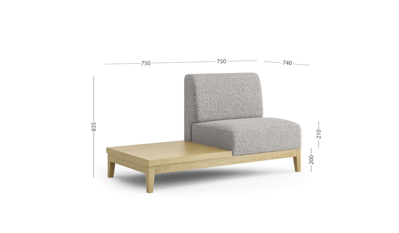 Seating Healthcare Metro Reception Seating, chair w bench w measurements